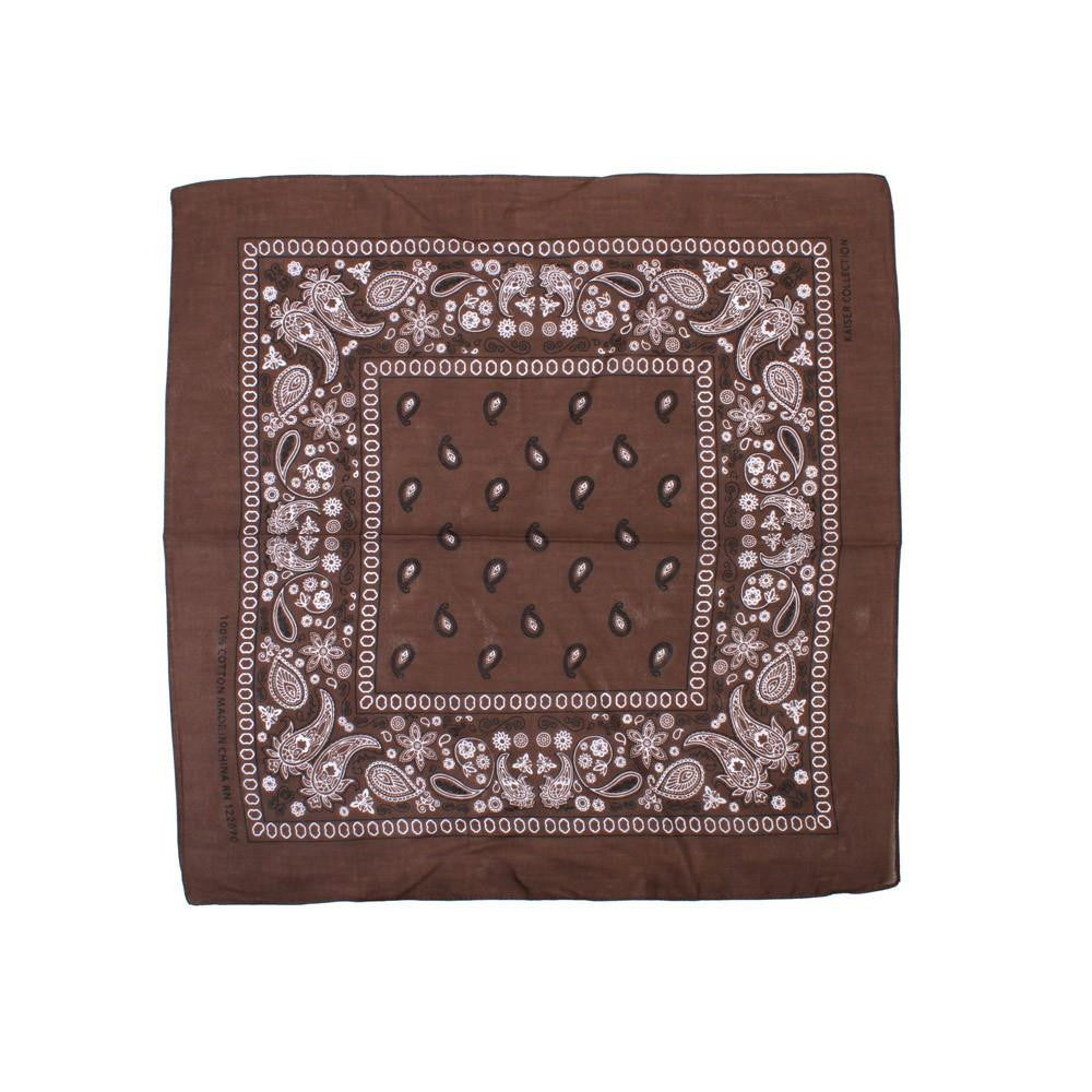 Paisley Classic 100% Cotton Brown Bandana- Valsan Inc
