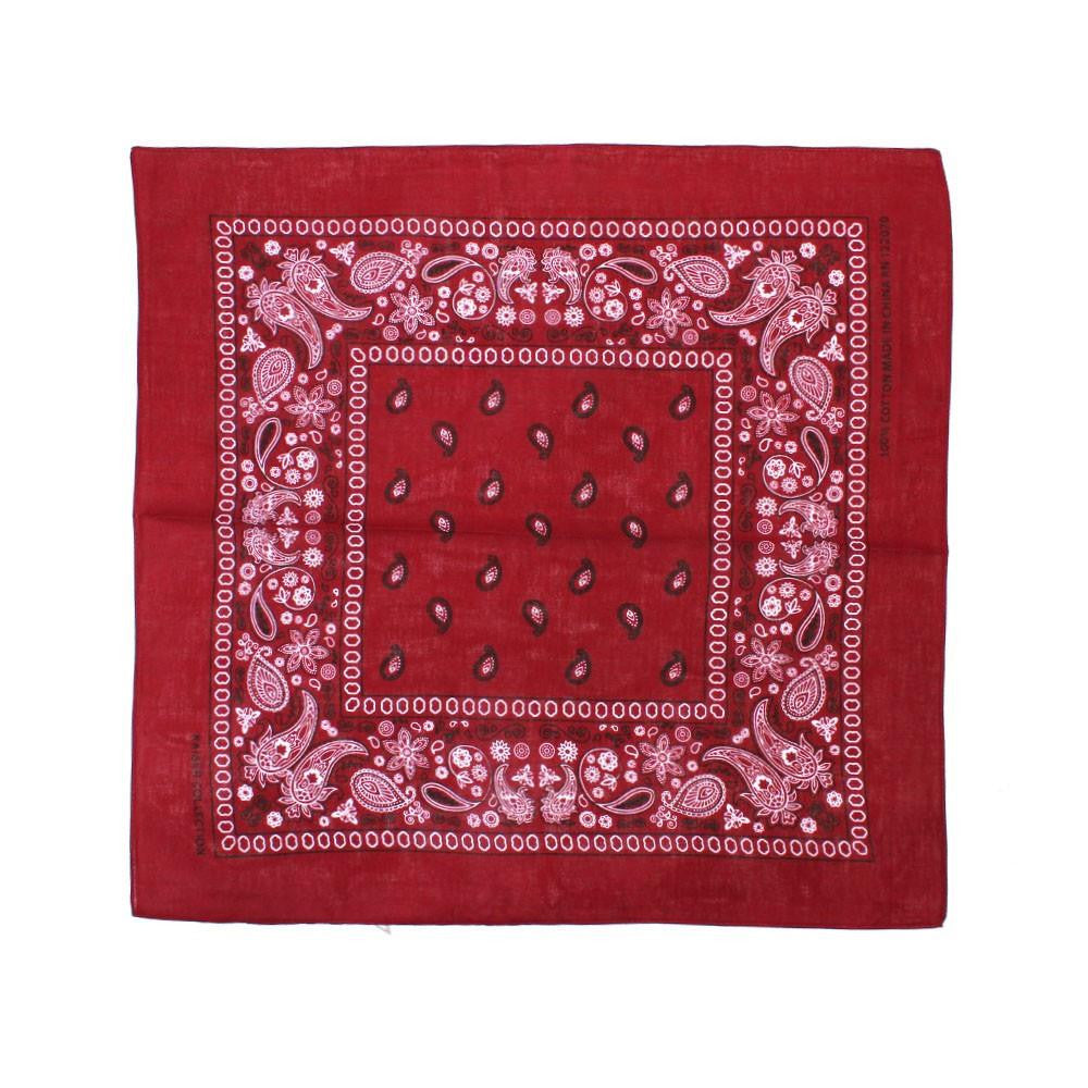 Paisley Classic 100% Cotton Burgundy Bandana- Valsan Inc