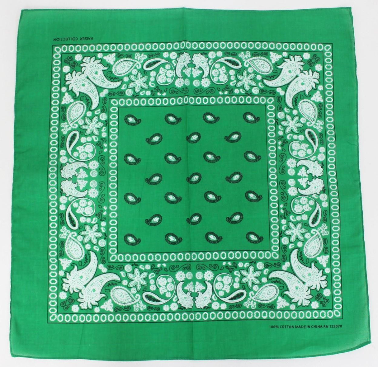 Paisley Classic 100% Cotton Dark Green Bandana- Valsan Inc