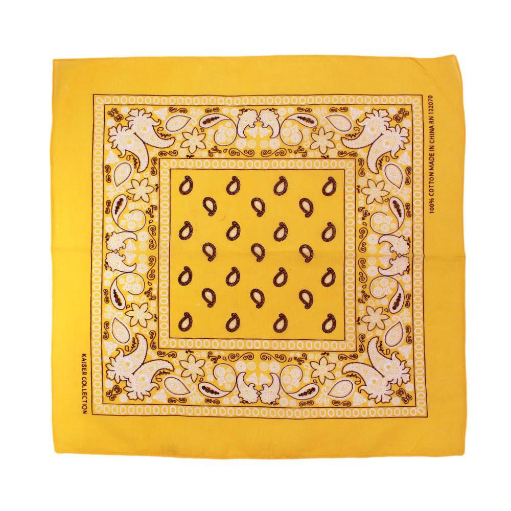 Paisley Classic 100% Cotton Gold Bandana- Valsan Inc