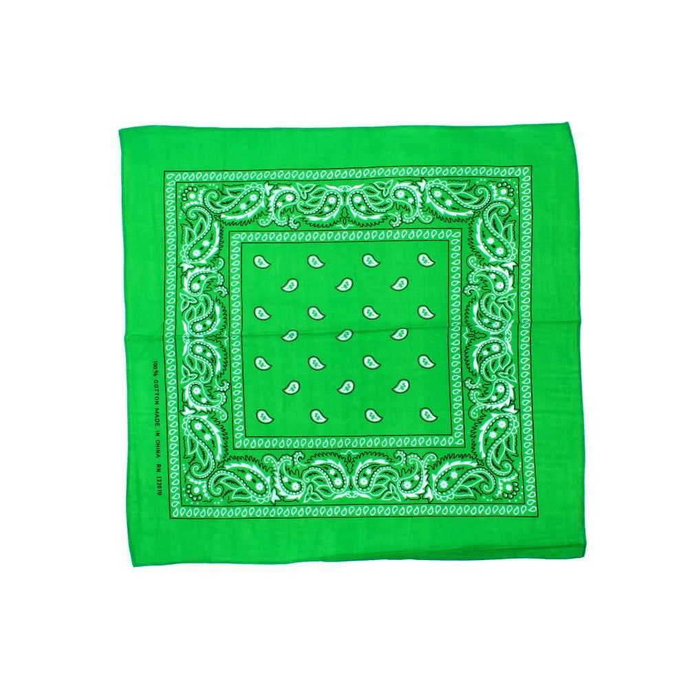Paisley Classic 100% Cotton Green Bandana- Valsan Inc