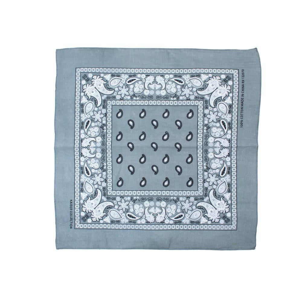 Paisley Classic 100% Cotton Grey Bandana- Valsan Inc