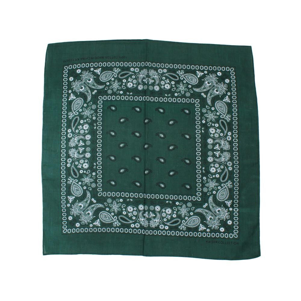 Paisley Classic 100% Cotton Hunter Green Bandana- Valsan Inc