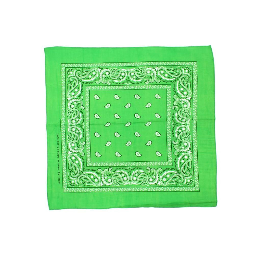 Paisley Classic 100% Cotton Lime Bandana- Valsan Inc