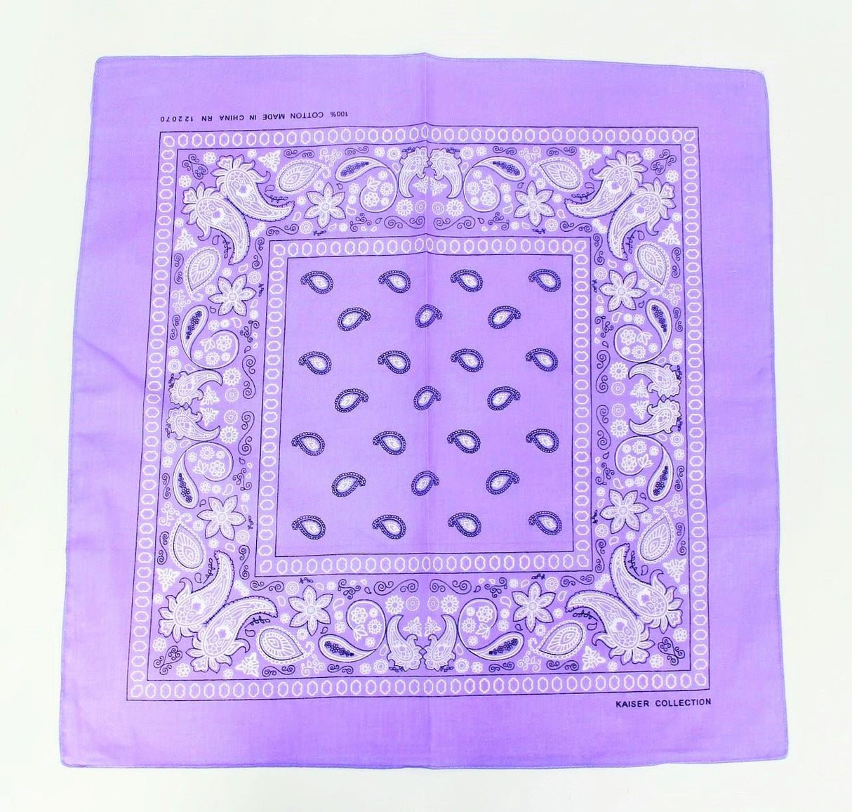 Paisley Classic 100% Cotton Lavender Bandana- Valsan Inc