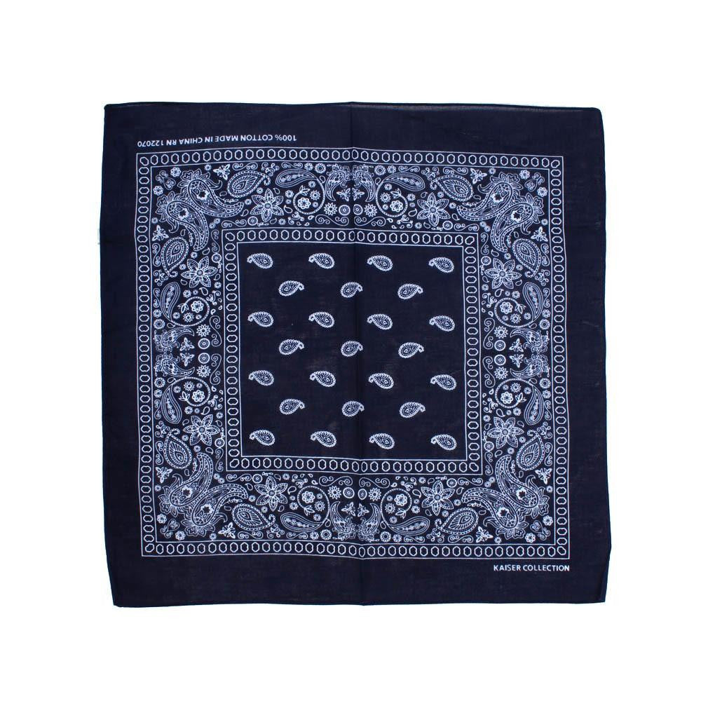 Paisley Classic 100% Cotton Navy Blue Bandana- Valsan Inc