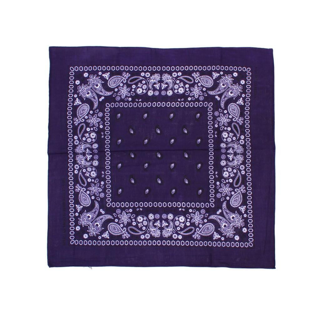 Paisley Classic 100% Cotton Purple Bandana- Valsan Inc