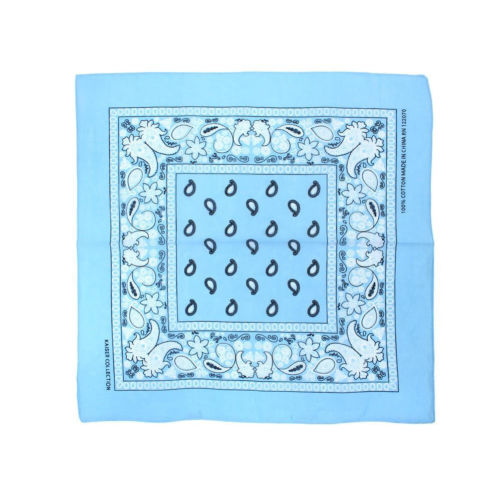Paisley Classic 100% Cotton Sky Blue Bandana- Valsan Inc