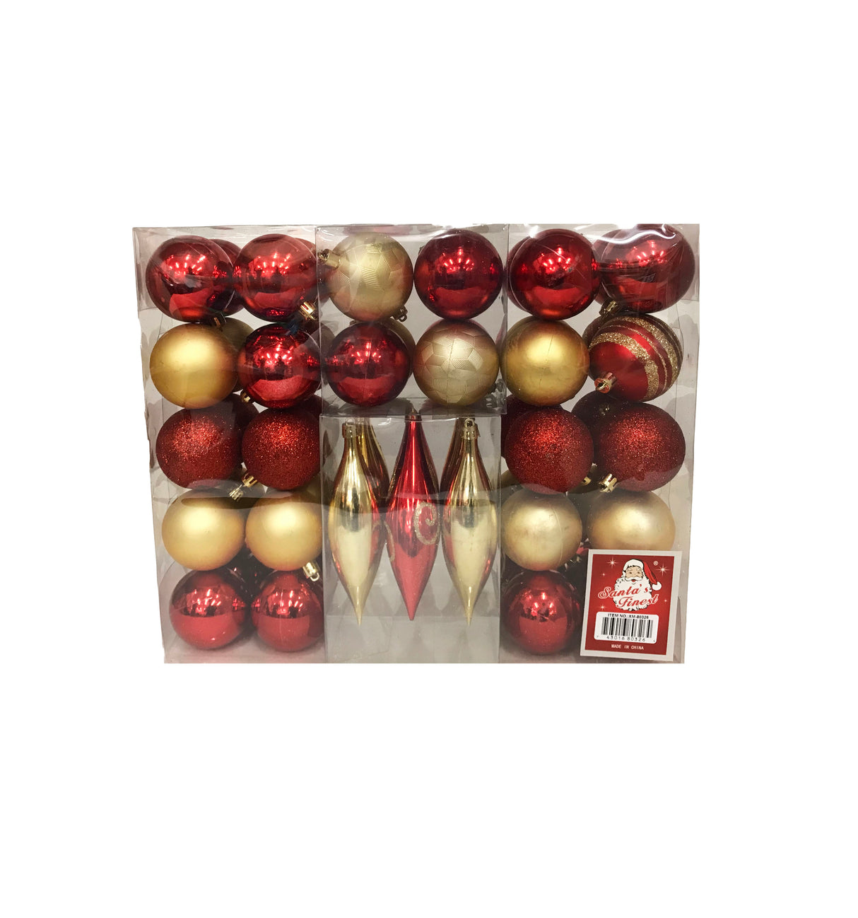 50 pcs Plastic Christmas Ornaments Set