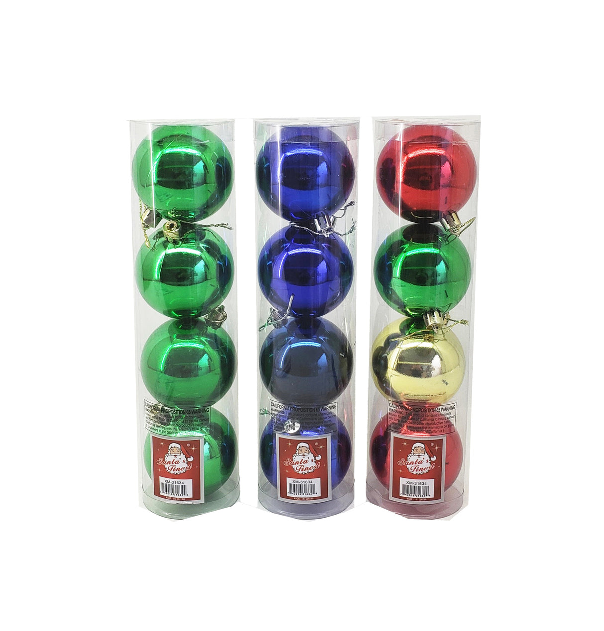 Christmas Plastic Balls, 4 Pcs