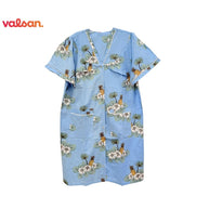 Women's Short Sleeve Snap Button Gown