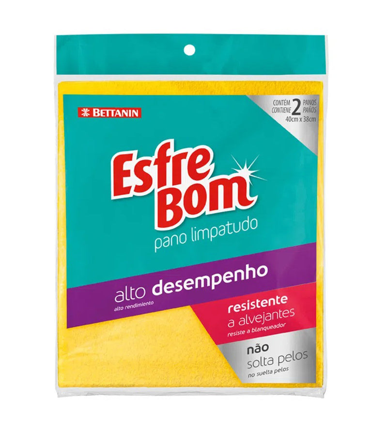 EsfreBom, Yellow Multipurpose Cloths, 2 Pcs
