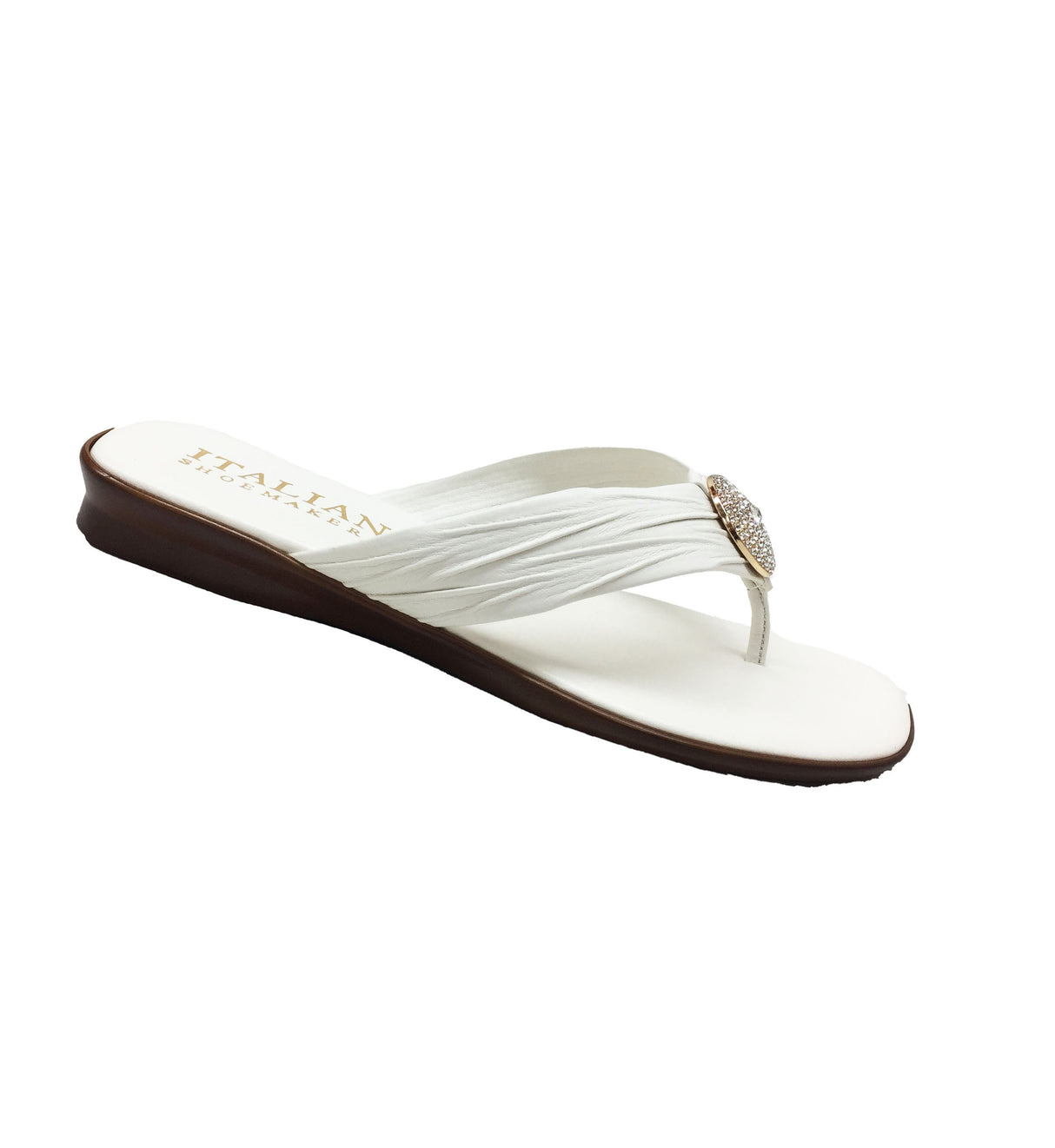 Italian Shoemakers Unica, Sandalia de Mujer, White