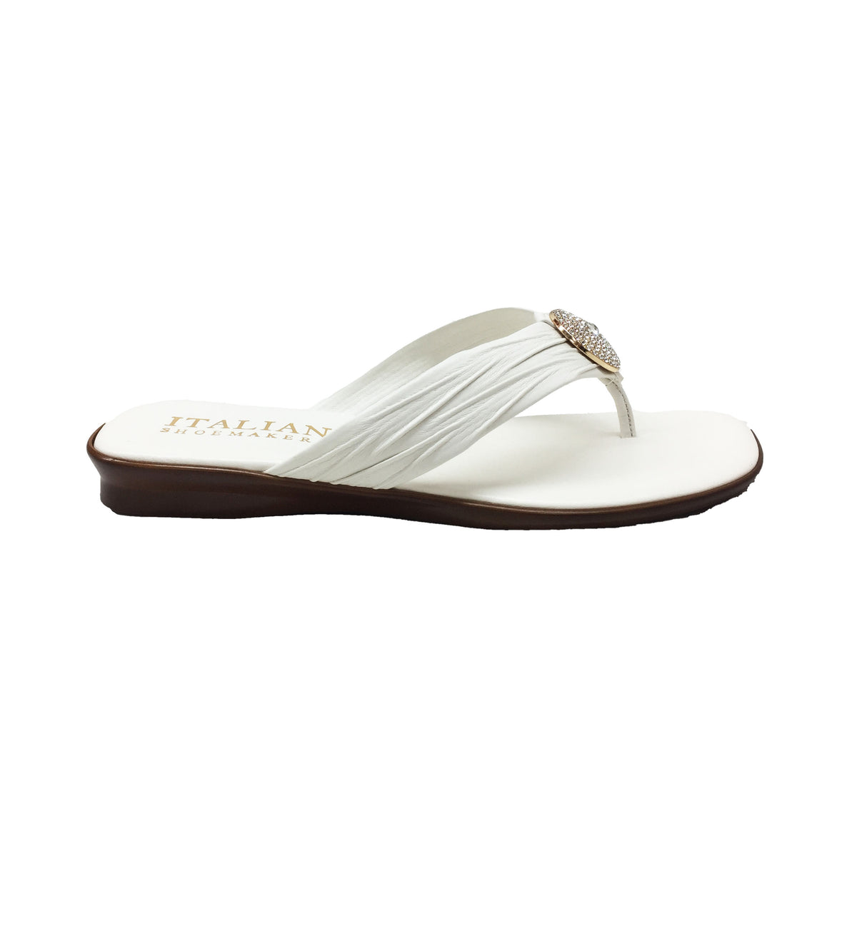 Italian Shoemakers Unica, Sandalia de Mujer, White