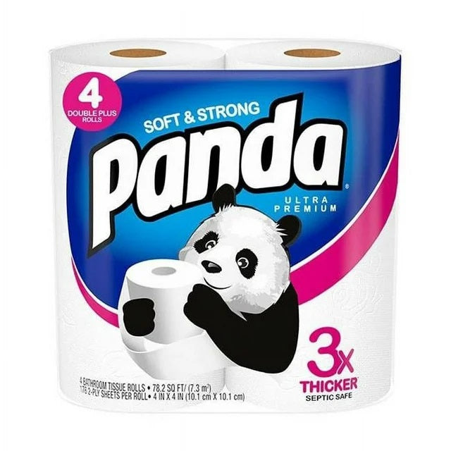 Panda, Toilet Paper, 4 Pcs