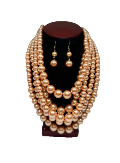 5 Pearl Necklaces + Earrings