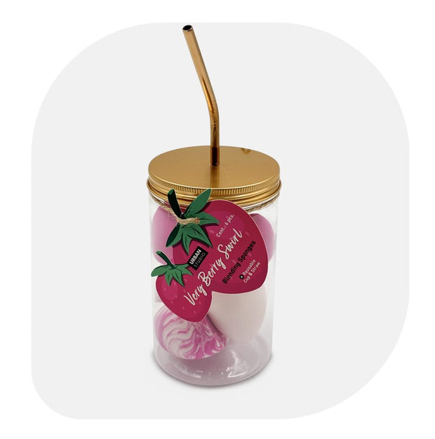 Cala, Verry Berry Makeup Sponges with Reusable Cup, 6Pcs