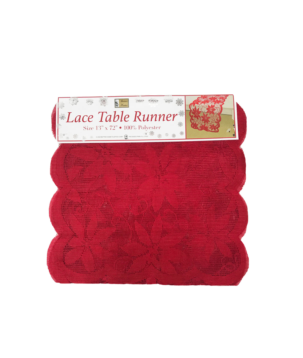 Better Home, Tapete de Navidad Rojo, 13" x 72"