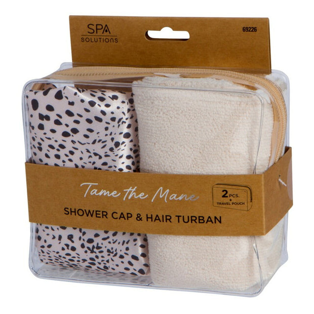 Cala, Turban and Shower Cap Set for Travel
