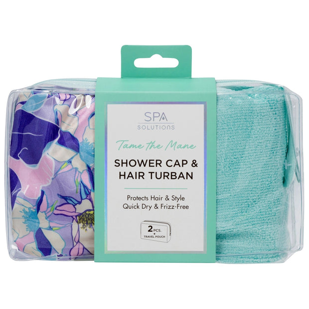 Cala, Turban and Shower Cap Set for Travel