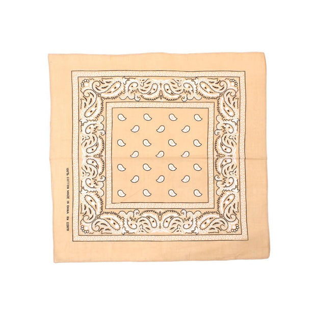 Paisley Classic  100% Cotton Beige Bandana- Valsan Inc