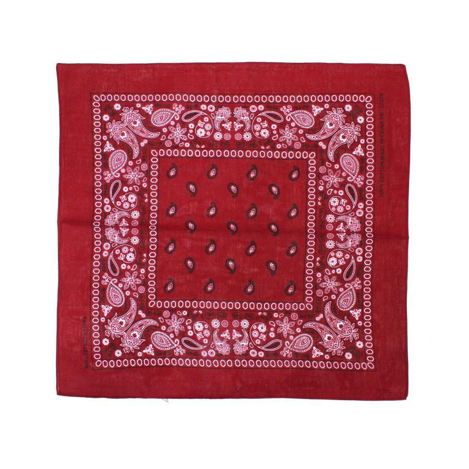 Paisley Classic 100% Cotton Burgundy Bandana- Valsan Inc