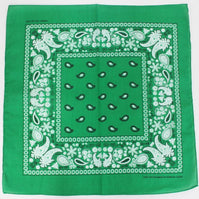 Paisley Classic 100% Cotton Dark Green Bandana- Valsan Inc