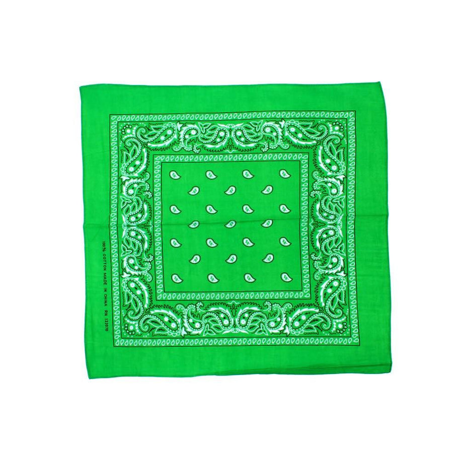 Paisley Classic 100% Cotton Green Bandana- Valsan Inc