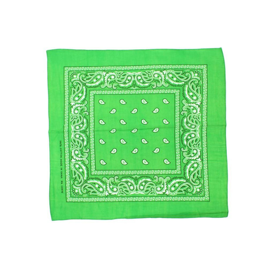 Paisley Classic 100% Cotton Lime Bandana- Valsan Inc