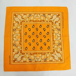 Paisley Classic 100% Cotton Light Orange Bandana- Valsan Inc