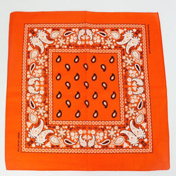 Paisley Classic 100% Cotton Orange Bandana- Valsan Inc
