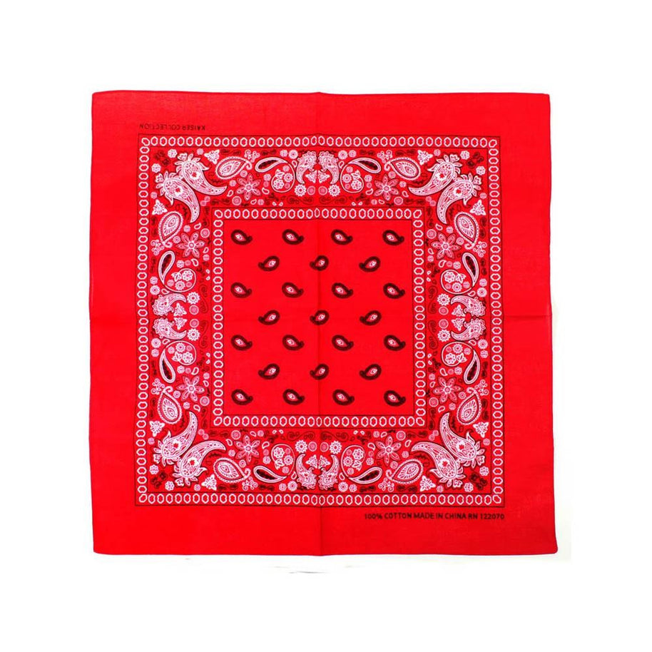 Paisley Classic 100% Cotton Red Bandana- Valsan Inc