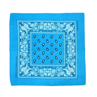Paisley Classic 100% Cotton Turquoise Bandana- Valsan Inc
