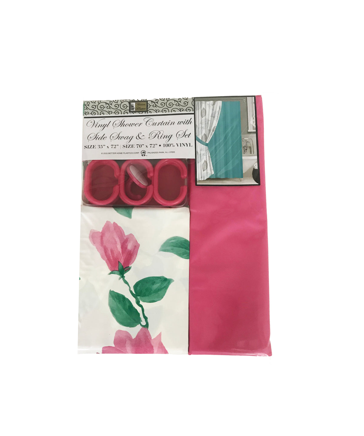 Curtain Protector Set Better Home, Bathroom Curtain Set with Protector and Hooks – Valsan Inc