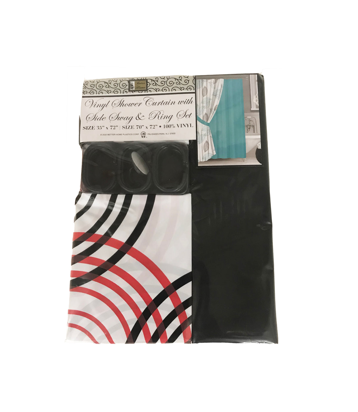 Curtain Protector Set Better Home, Bathroom Curtain Set with Protector and Hooks – Valsan Inc