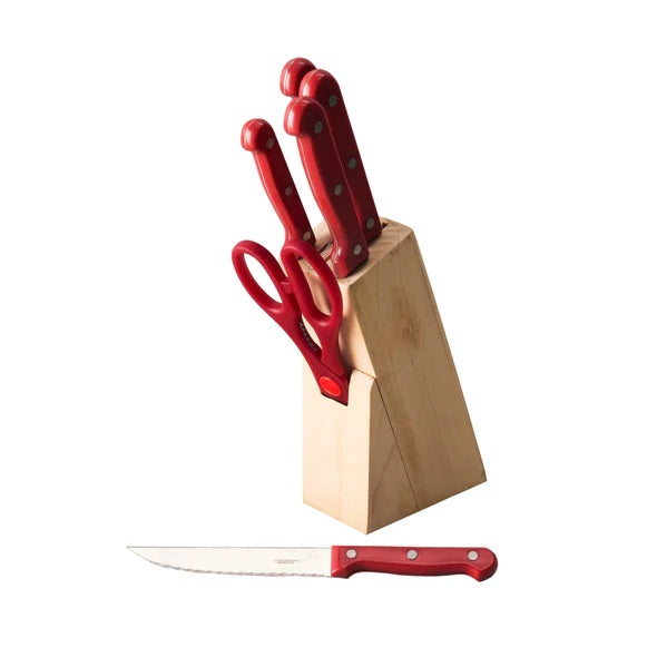 HDS, 7 Pcs Knife Set, Red