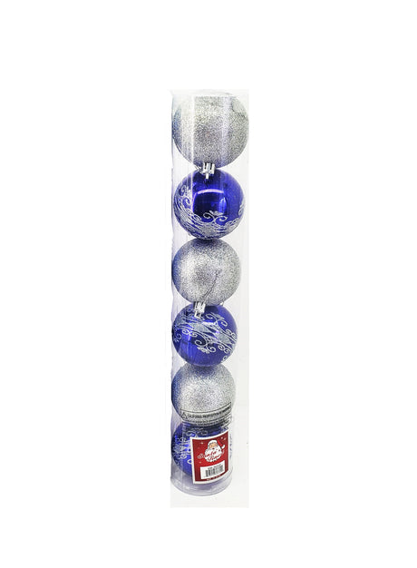 Christmas Plastic Balls, 6 pcs, 6cm